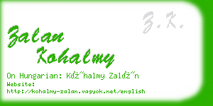 zalan kohalmy business card